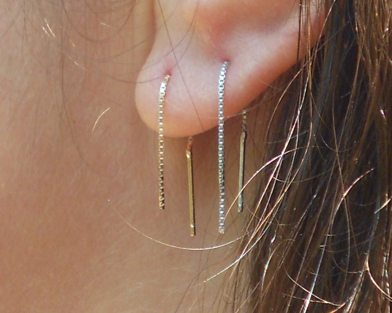 Box Chain Threader Earrings – Gracefulandco