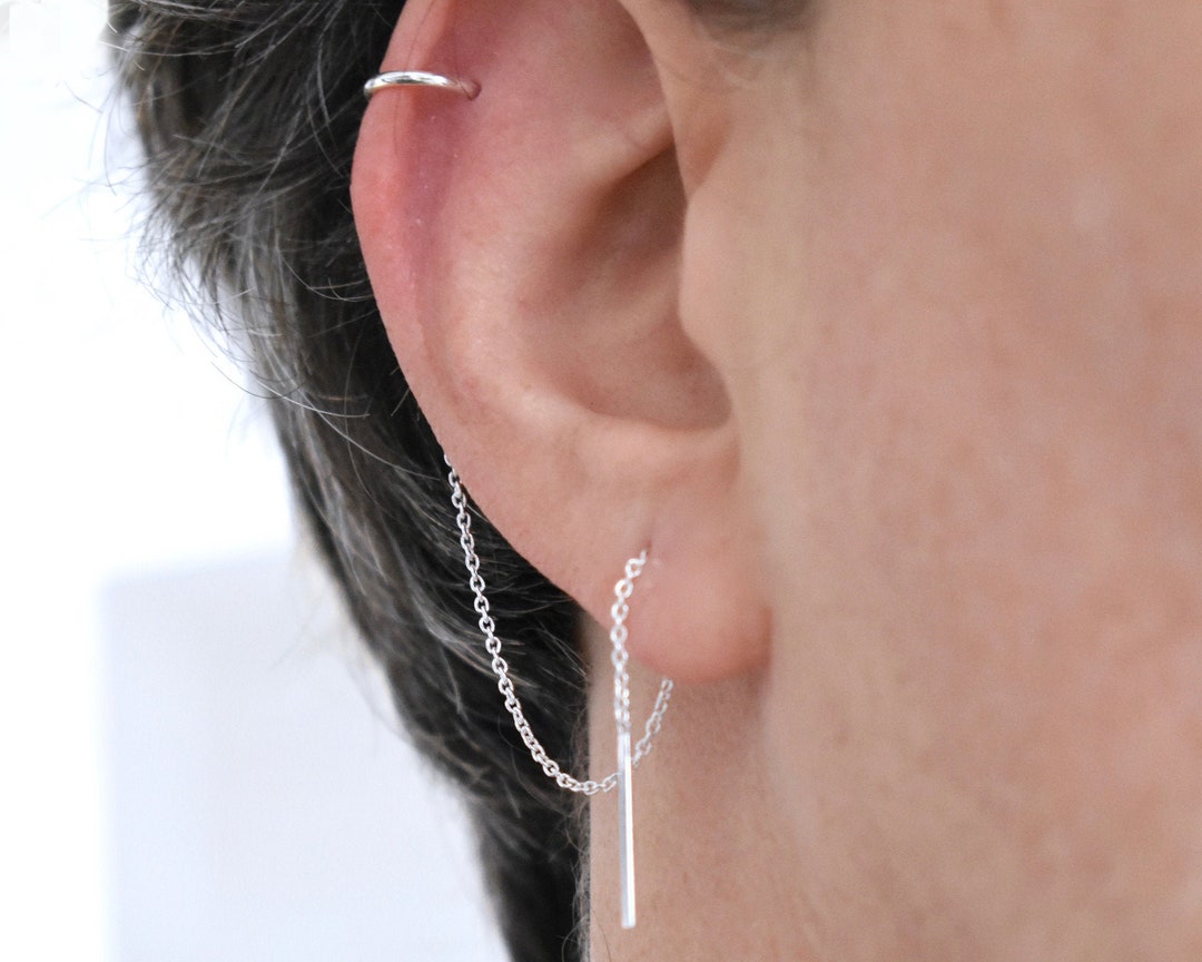 【HYERES LOR】H Edition Silver dual H earring L Huggie Hoop Silver Earrings - Hey Harper: The Original