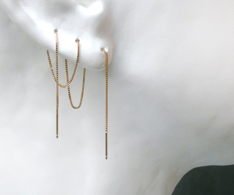 Gold Threader Earring Extra Long 4 6 8 Etsy