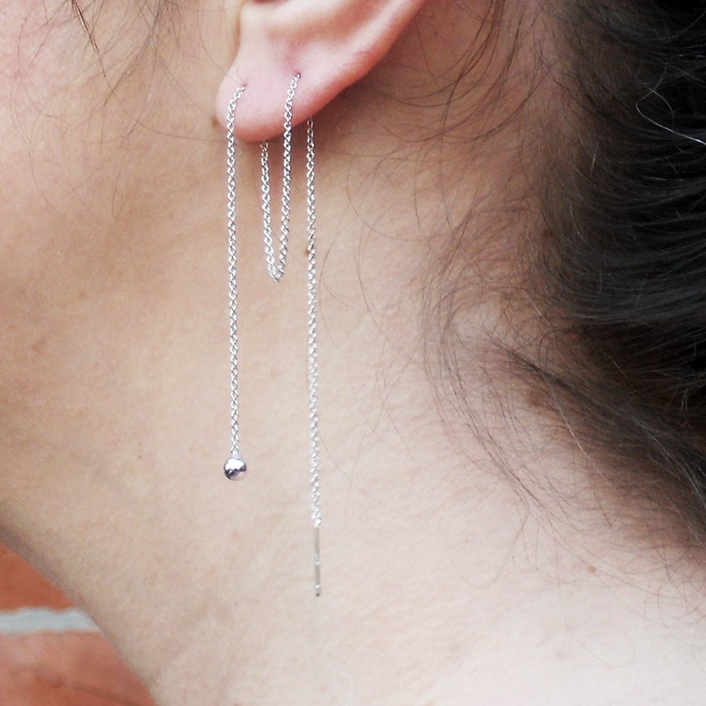 Multiple Piercing Extra Long 8 Earring Sterling Silver Etsy