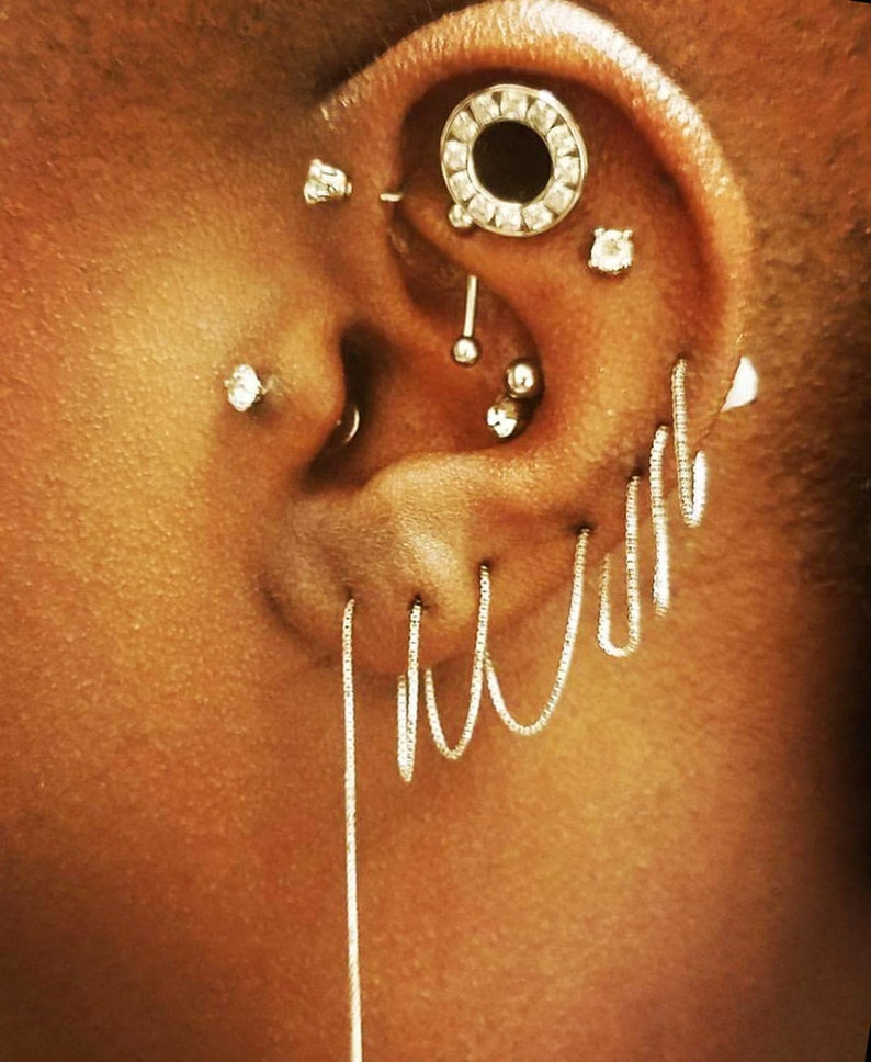 The Longest Threader Earring Rose Gold Vermeil Sterling Silver Etsy