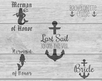 Last sail before the veil bachelorette party instant download SVG JPG PNG files for use for print or vinyl t-shirt or sticker cutout
