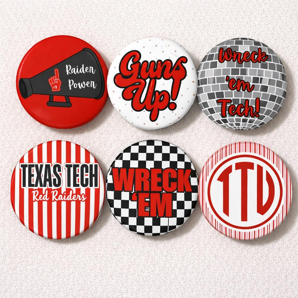 Texas Tech Game Day Pin Buttons Accessories - Etsy
