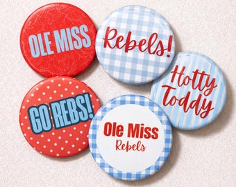 Ole Miss Game Day Pin Buttons | Mississippi Accessories