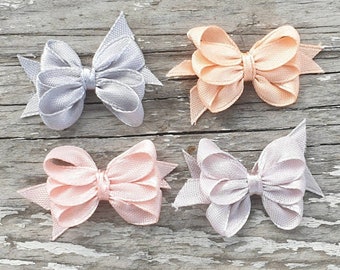 Pre-tied mini satin craft bows, mini satin bow ties, small favor bows