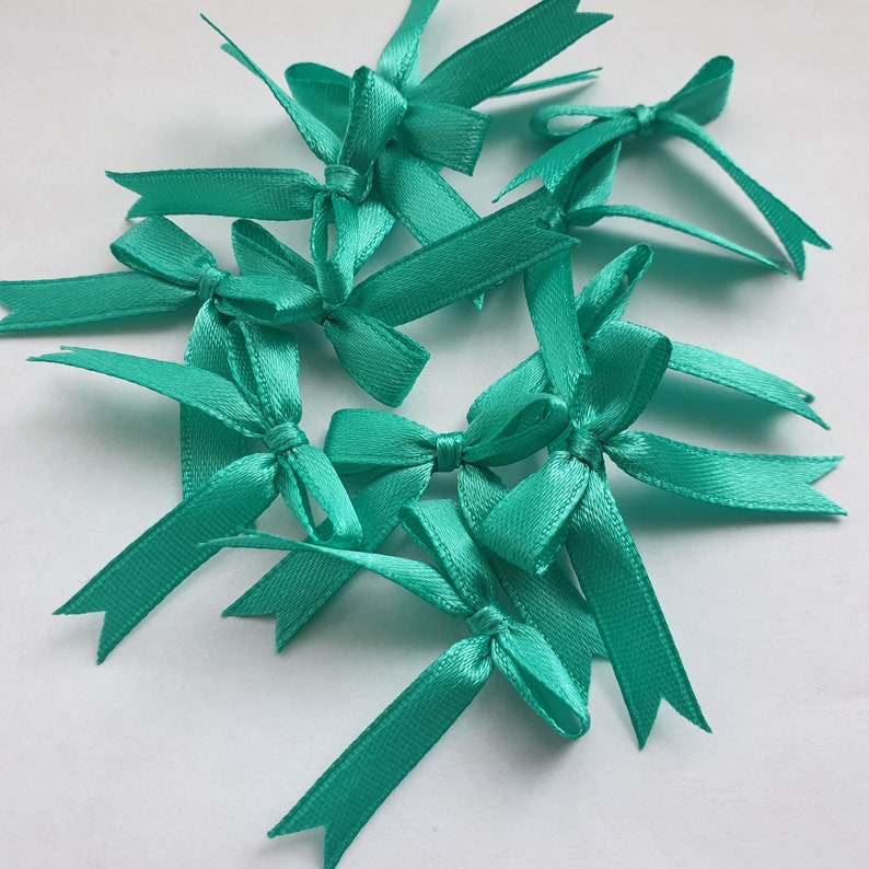 50100 Teal Mini Satin Ribbon Bows Applique Embellishments Wedding Decoration Fabric Bow Card Making Scrapbooking Small Tiny Bows Jewelry Making Beading Jewelry Beauty Efp Osteology Org