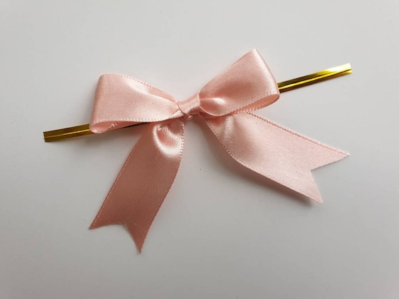 50/100 Blush Pink Mini 9mm Satin Ribbon Bows Applique Embellishments Wedding  Decoration Baby Shower Card Making Scrapbooking Small Tiny Bows 