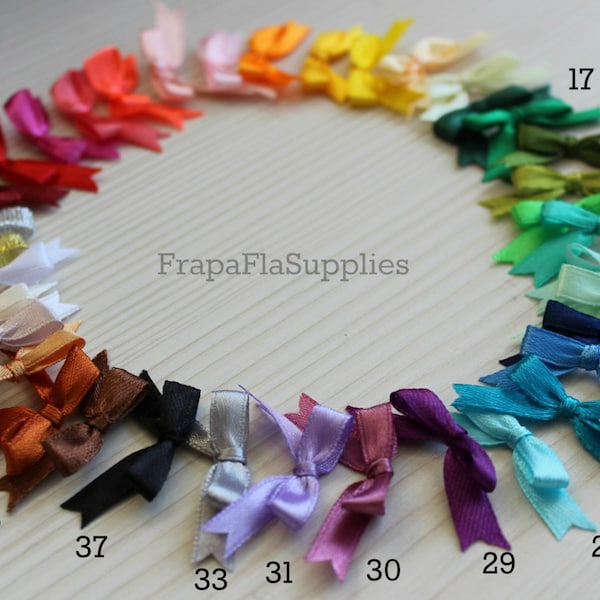 50/100/200 Mini Satin Ribbon Bows Applique Embellishments Wedding Decoration Baby Shower Card Making Scrapbooking Small Tiny Bows