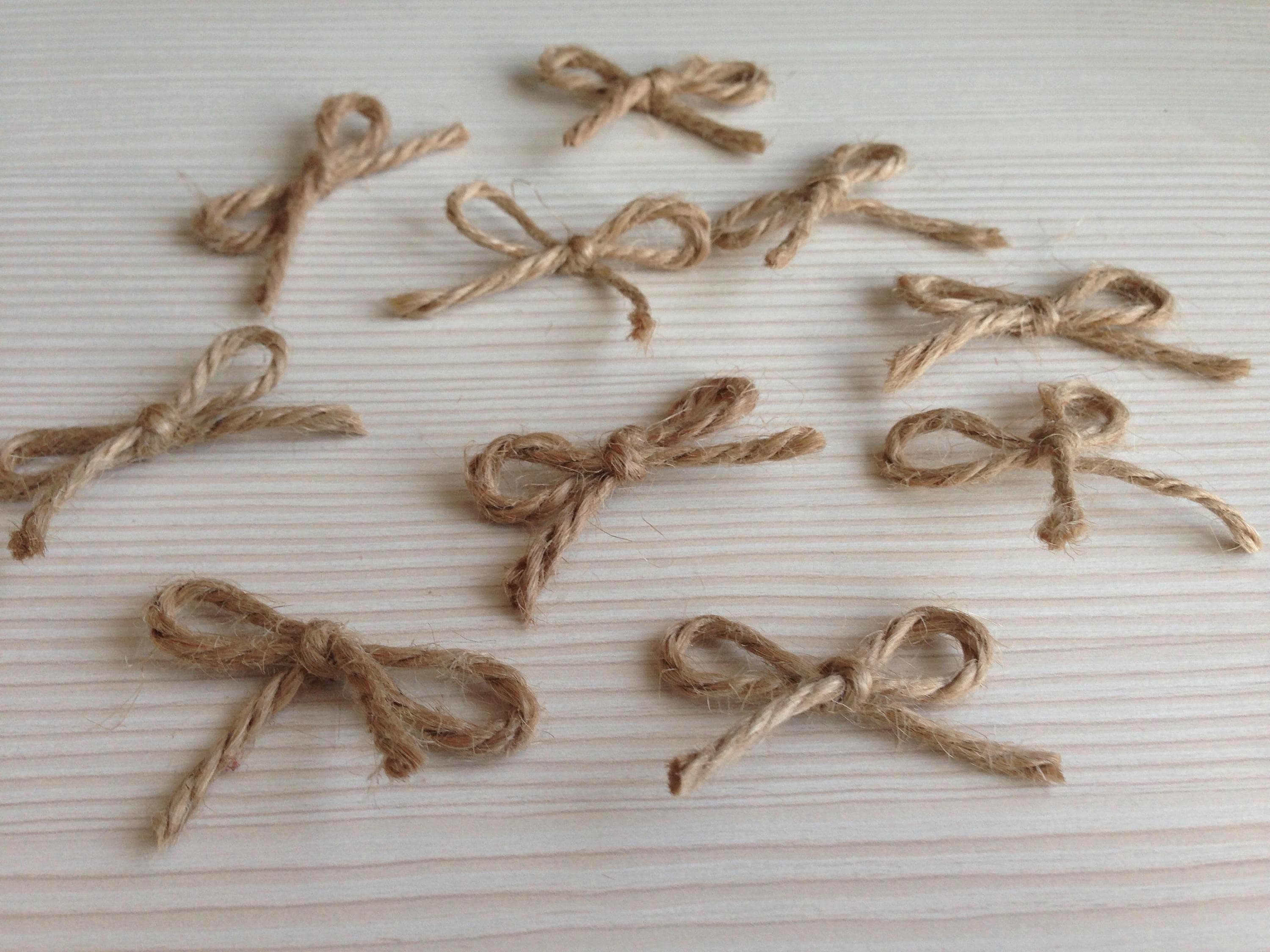 50/100/150 Jute Twine Mini Bows Applique Embellishments Wedding