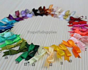 50/100/200 Mini Satin Ribbon Bows Applique Embellishments Wedding Decoration Baby Shower Card Making Scrapbooking Small Tiny Bows