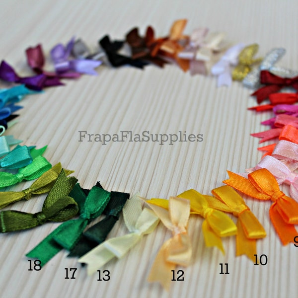 50/100/200 Mini Satin Ribbon Bows Applique Embellishments Wedding Decoration Baby Shower Card Making Scrapbooking Small Tiny Bows