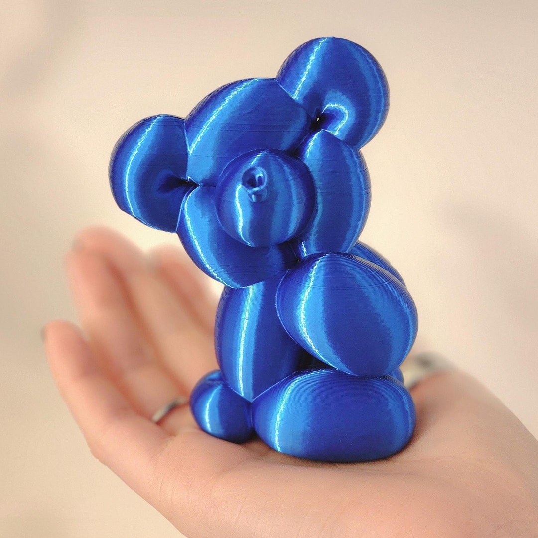 Balloon Animal Bear, 3D Printed Animal, Balloon Bear Figurine, Cute