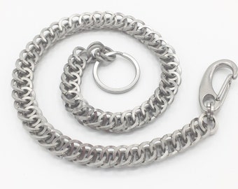 Stainless Steel Half Persian Chainmail Wallet Chain - Square Rings