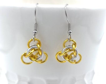 Chainmail Earrings - Not Tao 3 - Gold and Silver