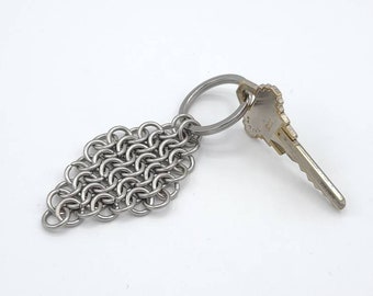 Chainmail Keychain or Fidget Toy: Stainless Steel Euro 4-1 Diamond