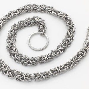 Cadena de cota de malla de acero inoxidable con tejido bizantino