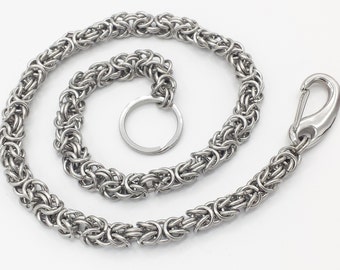 Stainless Steel Byzantine Weave Chainmail Wallet Chain