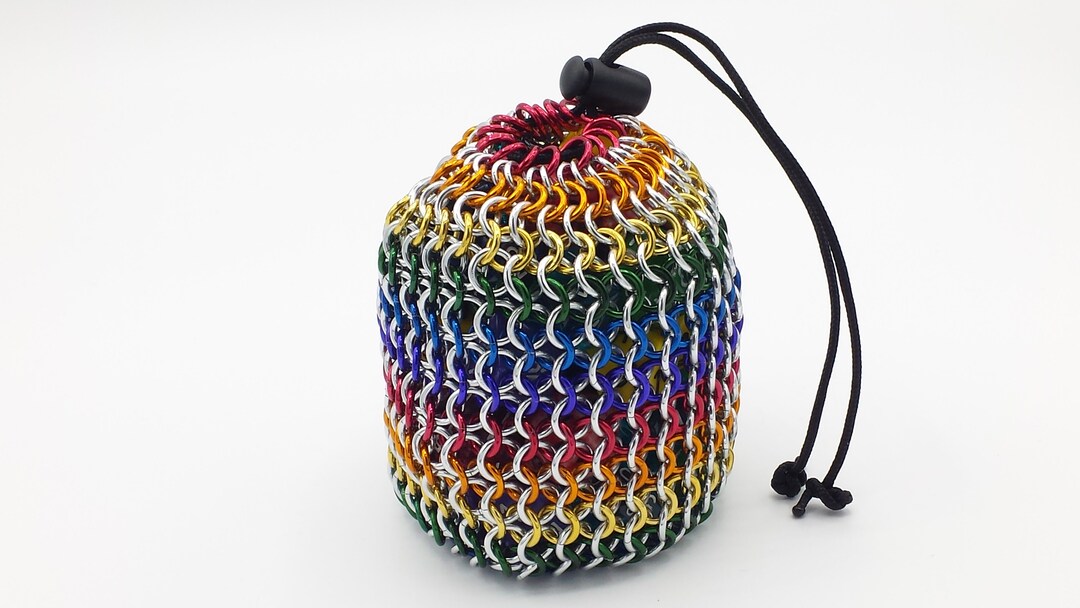 Chainmail Dice Bag Rainbow Large Etsy