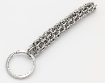 Chainmail Keychain: Stainless Steel Full Persian Weave