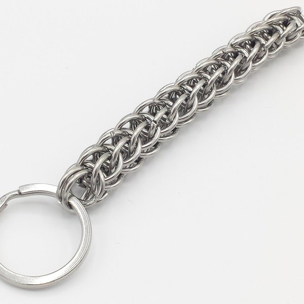 Chainmail Keychain: Stainless Steel Full Persian Weave