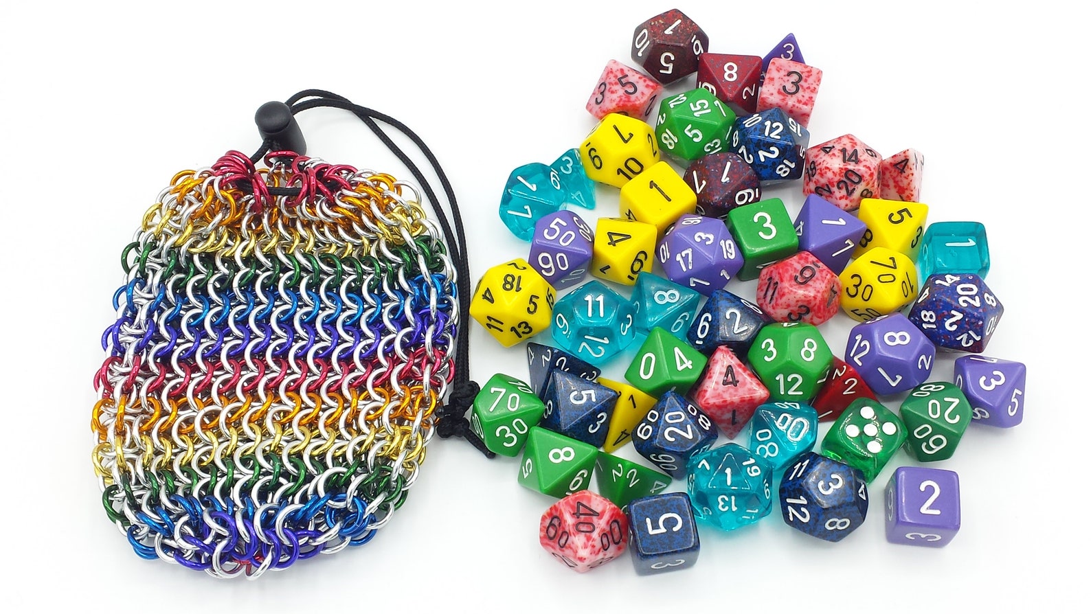 Chainmail Dice Bag Rainbow Large Etsy
