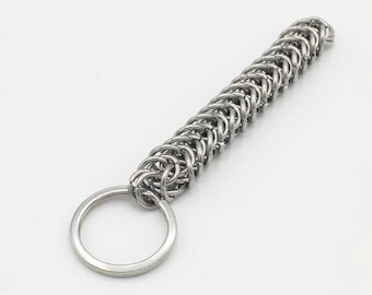 Chainmail Keychain: Stainless Steel Box Weave