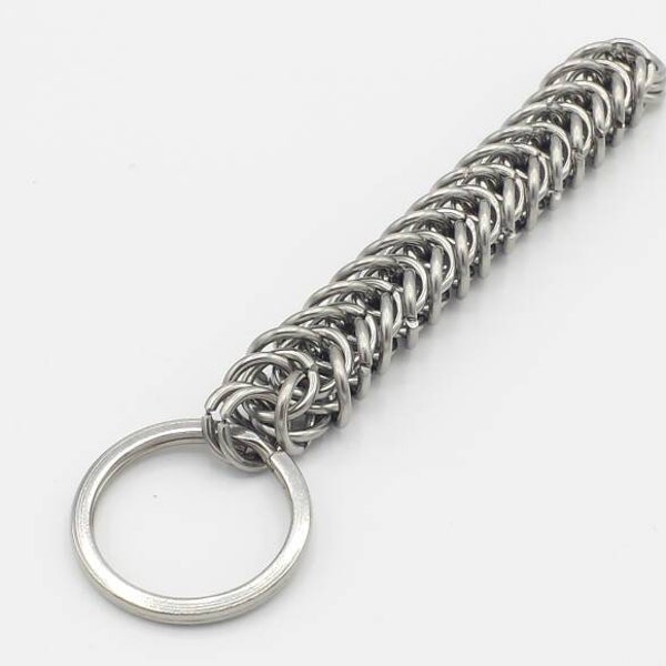 Chainmail Keychain: Stainless Steel Box Weave