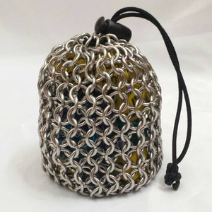 Stainless Steel Chainmail Dice Bag - Small