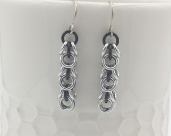 Shaggy Loops Earrings - Silver and Black
