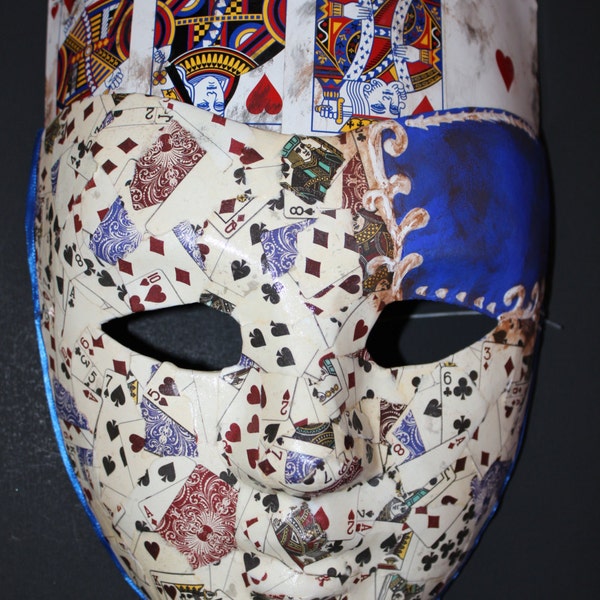 Full face mask with playing cards