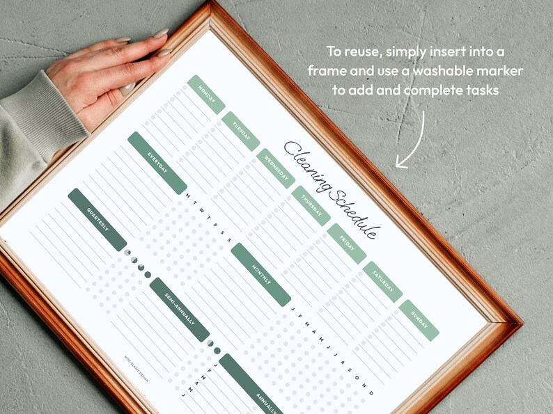 Months Chart Clean Editable Cleaning Schedule Printable, Chores Checklist (digital ...