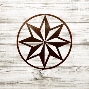 Pennsylvania Dutch Star Hex Sign: 12&quot; Hand-Crafted Steel Folk Art