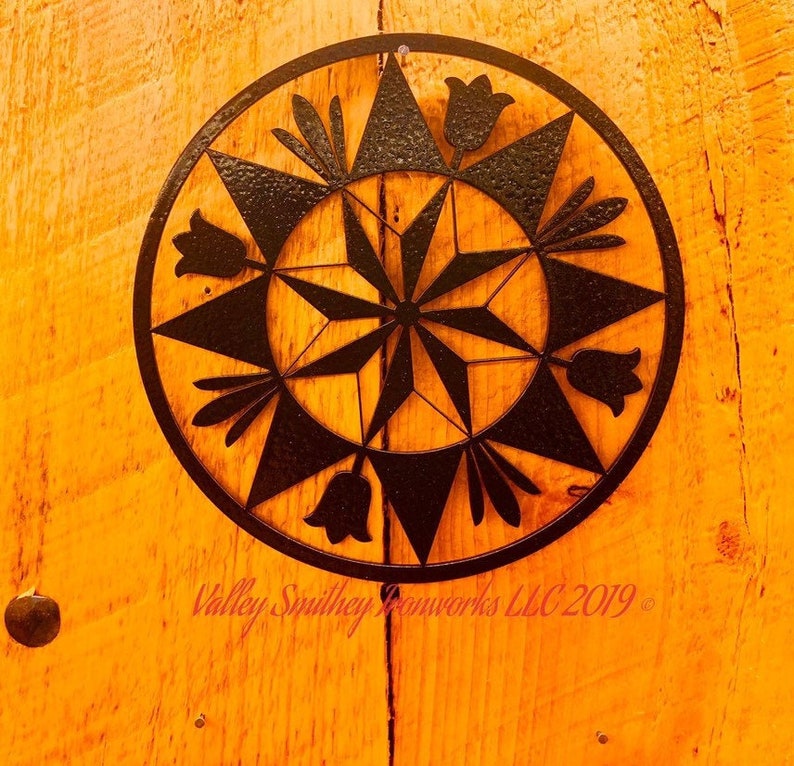 6 Inch Pennsylvania Dutch Tulips Hex Sign Barn Art Folk Etsy