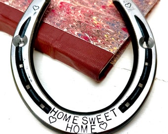 Engraved Horseshoe-Home Sweet Home-Wall Art Decor-Wedding-Anniversary-Housewarming-Good Luck-Personalized Gift
