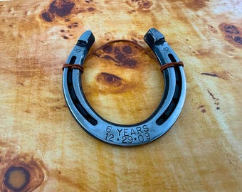 Personalized Horseshoe Hand Stamped-Western-Home-Wall Art Decor-Bridal-Wedding-Anniversary-Housewarming-Good Luck Gift