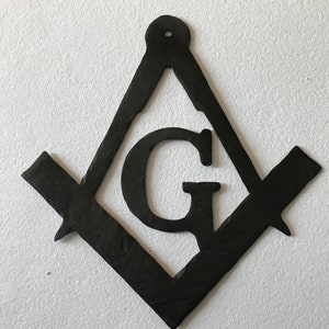 Freemason Square & Compass Metal Sign-Masonic Wall Art-Home Decor