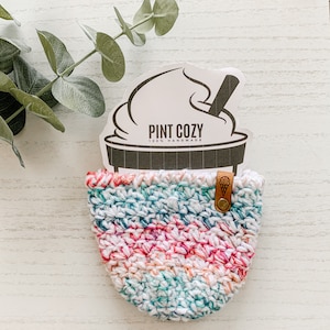 Ice cream pint cozy| Gift for ice cream lover| Crochet ice cream cozy| Pint cozy| Ice Cream Accessory| Gift for women| Gift for children