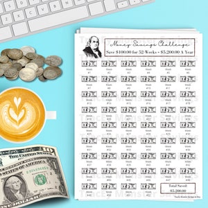 Hundred Dollars A Week - 52 Week Savings Challenge Tracker | PDF File | Instant Download | Printable | Print from Home | Digital | Savings