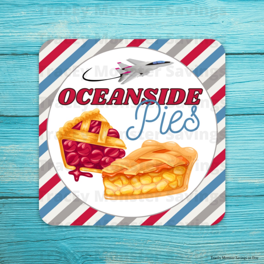 Oceanside Pies Vinyl Rounded Corner Square 3 Sticker Brand NEW Peel