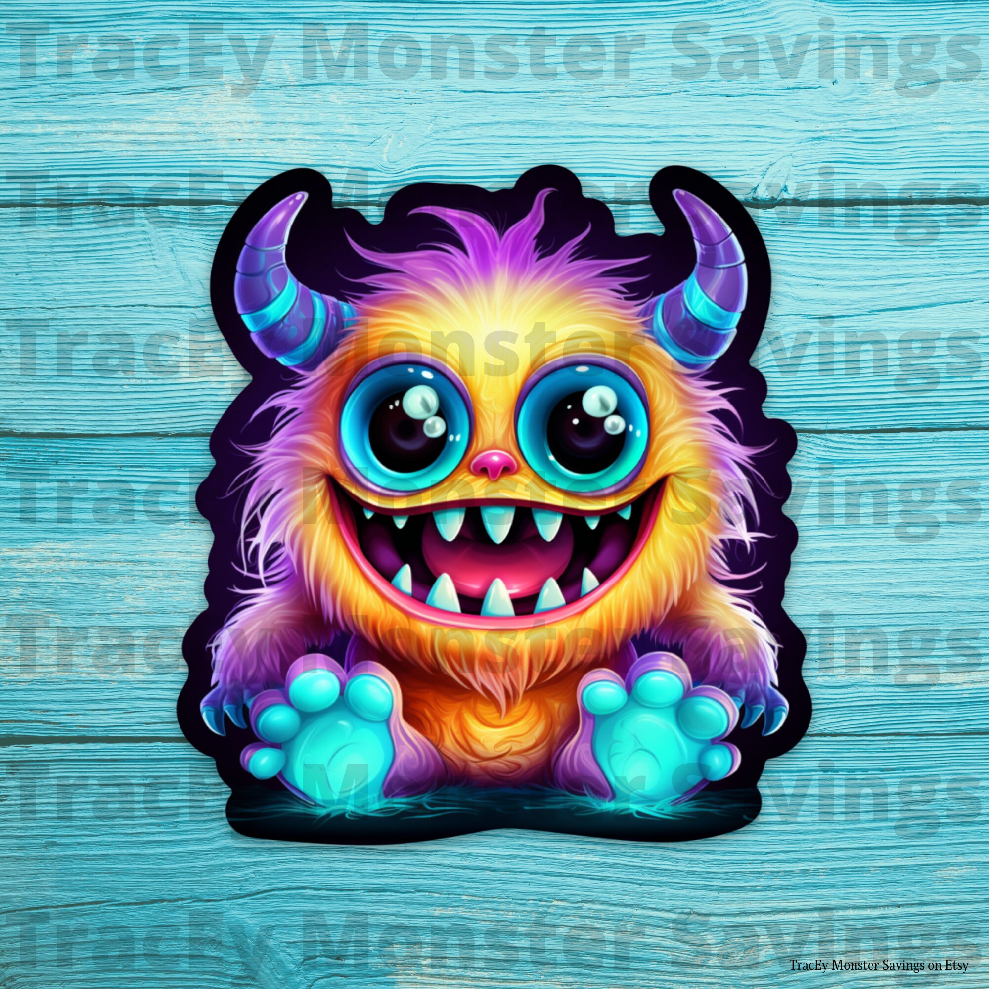 Blacklight Monster Vinyl Die Cut Flat Magnet - Yellow | Brand NEW