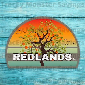 Redlands California Flat Vinyl Round 3&quot; Matte Magnet - Orange Tree | Inland Empire CA | Brand NEW | Free Shipping
