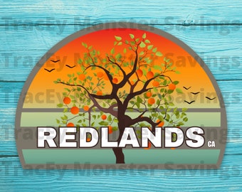 Redlands California Flat Vinyl Round 3" Matte Magnet - Orange Tree | Inland Empire CA | Brand NEW | Free Shipping
