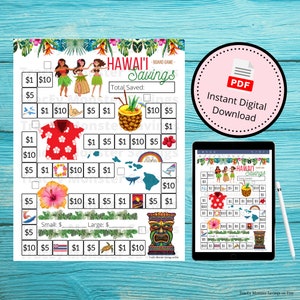 Hawaii Savings Challenge Board Game | Vacation Funds | Instant Digital Download | PDF File | Printable | Saving Money | Financial Freedom |