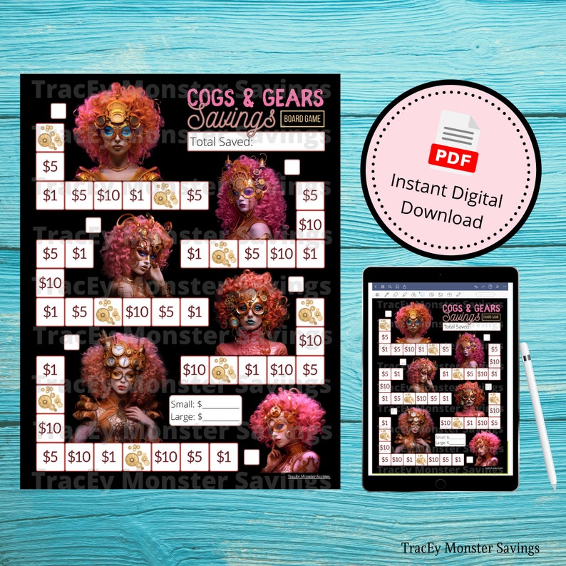 7 Cogs Worksheets.pdf Cogs & Gears Savings Challenge Board Game | Instant Digital Download ...
