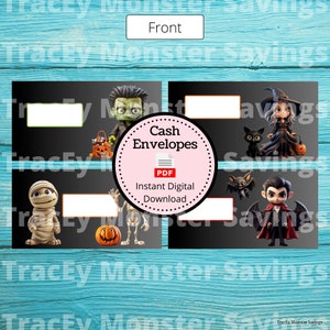 Halloween Cuties Cash Envelopes with Transaction Registers | Assembly Required | One of a Kind | Money Savings Envelope | Halloween Haunts