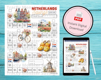オランダ貯蓄ボードゲームチャレンジ | オランダ | デジタルダウンロード | 印刷可能 | 海外旅行 | ヨーロッパ | ヨーロッパ旅行 | オランダ語