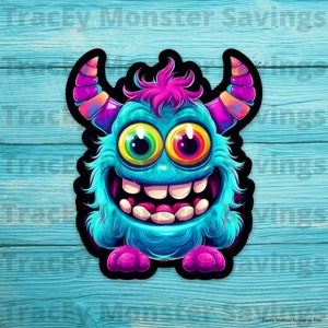 Blacklight Monster Vinyl Kiss Cut Flat Magnet - Blue | Brand NEW | Free Shipping | Halloween