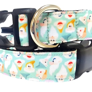 Snow White Dog Collar, Seven Dwarfs Dog Collar, Disney Dog Collar, Snow White and the Seven Dwarfs, 1&quot; thick, adjustable collar, leash