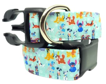 Dooney Disney Dogs, Disney Dog Characters, Dooney Dog Collar, Disney Collar, 3/4&quot; & 1&quot; thick collar, adjustable collar, leash