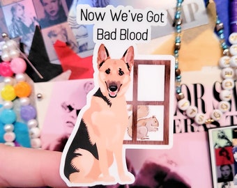 Lyric Dog Sticker, Bad Blood, Customizable - multiple dog breeds